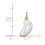 Sterling Silver Rhodium-plated Letter D Initial Charm - Image 3