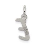 Sterling Silver Rhodium-plated Letter E Initial Charm - Image 4