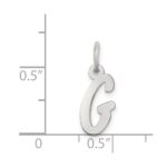 Sterling Silver Rhodium-plated Letter G Initial Charm - Image 4
