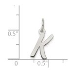 Sterling Silver Rhodium-plated Letter K Initial Charm - Image 4