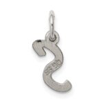Sterling Silver Rhodium-plated Letter S Initial Charm - Image 4