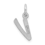 Sterling Silver Rhodium-plated Letter V Initial Charm - Image 3