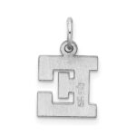 Sterling Silver Rhodium-plated Block Letter E Initial Charm - Image 3