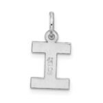Sterling Silver Rhodium-plated Block Letter I Initial Charm - Image 3