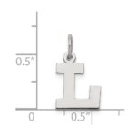 Sterling Silver Rhodium-plated Block Letter L Initial Charm - Image 3