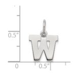 Sterling Silver Rhodium-plated Block Letter W Initial Charm - Image 4