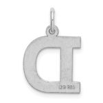Sterling Silver Rhodium-plated Block Letter D Initial Charm - Image 3
