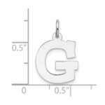 Sterling Silver Rhodium-plated Block Letter G Initial Charm - Image 4