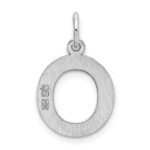 Sterling Silver Rhodium-plated Block Letter O Initial Charm - Image 3