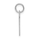 Sterling Silver Rhodium-plated Block Letter W Initial Charm - Image 2