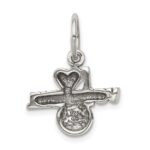Sterling Silver Antique I (heart) Volleyball Charm - Image 4