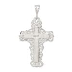 Sterling Silver Diamond-Cut Crucifix Pendant - Image 4