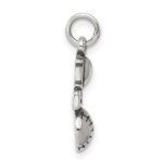 Sterling Silver Antique I (heart) Baseball Charm - Image 2