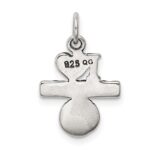Sterling Silver Antique I (heart) Baseball Charm - Image 4