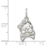Sterling Silver CZ Skull Charm - Image 3