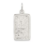 Sterling Silver CZ Polished Rectangle Charm - Image 4