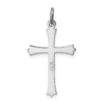 Sterling Silver Platinum-plated Fleur De Lis Cross Charm - Image 4