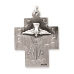 Sterling Silver Antiqued Alpha Omega Cross Pendant - Image 3