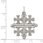 Sterling Silver Antiqued Jerusalem Cross Pendant - Image 3