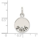 Sterling Silver Antiqued Stellux Crystal Faith Charm - Image 3