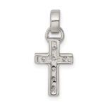 Sterling Silver Rhodium-plated CZ Latin Cross Pendant - Image 4