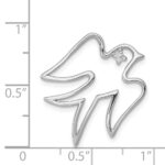Sterling Silver Rhodium-plated CZ Dove Pendant - Image 3