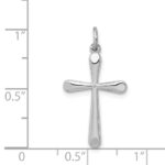 Sterling Silver Platinum-plated Cross Charm - Image 4