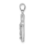 Sterling Silver Rhodium-plated Hollow Crucifix Pendant - Image 2