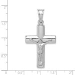 Sterling Silver Rhodium-plated Hollow Latin Crucifix Pendant - Image 4