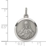 Sterling Silver Antiqued Sacred Heart of Jesus Medal - Image 4
