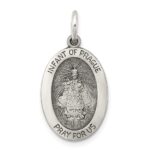 Sterling Silver Antiqued Infant of Prague Medal