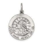 Sterling Silver Antiqued Jesus Have Mercy Medal