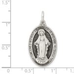 Sterling Silver Antiqued Miraculous Medal - Image 3