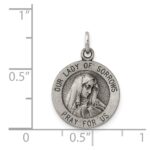 Sterling Silver Antiqued Our Lady of Sorrows Medal - Image 3