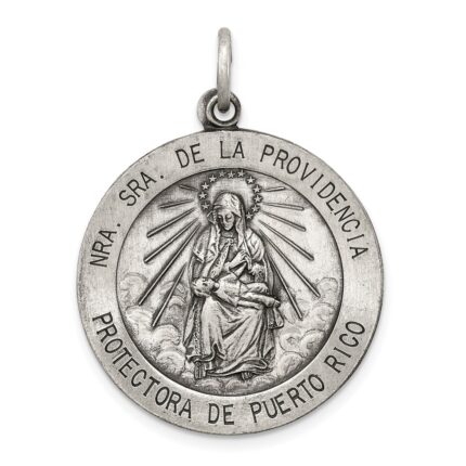 Sterling Silver Antiqued De La Providencia Medal