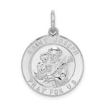 Sterling Silver Rhodium-plated Saint Joseph Medal