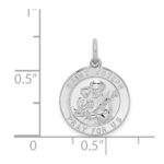 Sterling Silver Rhodium-plated Saint Joseph Medal - Image 4