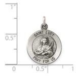 Sterling Silver Antiqued Saint Lucy Medal - Image 3