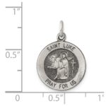 Sterling Silver Antiqued Saint Luke Medal - Image 3
