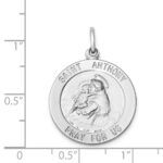 Sterling Silver Rhodium-plated Saint Anthony Medal - Image 3