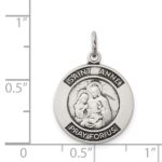 Sterling Silver Antiqued Saint Anne Medal - Image 3
