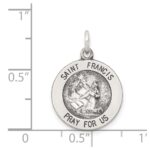 Sterling Silver Antiqued Saint Francis Medal - Image 3