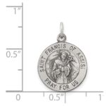 Sterling Silver Antiqued Saint Francis of Assisi Medal - Image 3