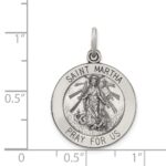 Sterling Silver Antiqued Saint Martha Medal - Image 4