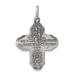 Sterling Silver Antiqued Reversible 4-way Medal - Image 4