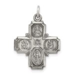 Sterling Silver Antiqued Reversible 4-way Medal