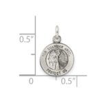 Sterling Silver Antiqued Guardian Angel Medal - Image 3
