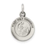 Sterling Silver Antiqued First Holy Communion Medal