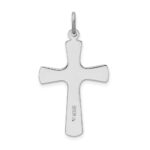 Sterling Silver Platinum-plated Enamel Cross Pendant - Image 3