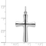 Sterling Silver Platinum-plated Enamel Cross Pendant - Image 4